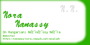 nora nanassy business card